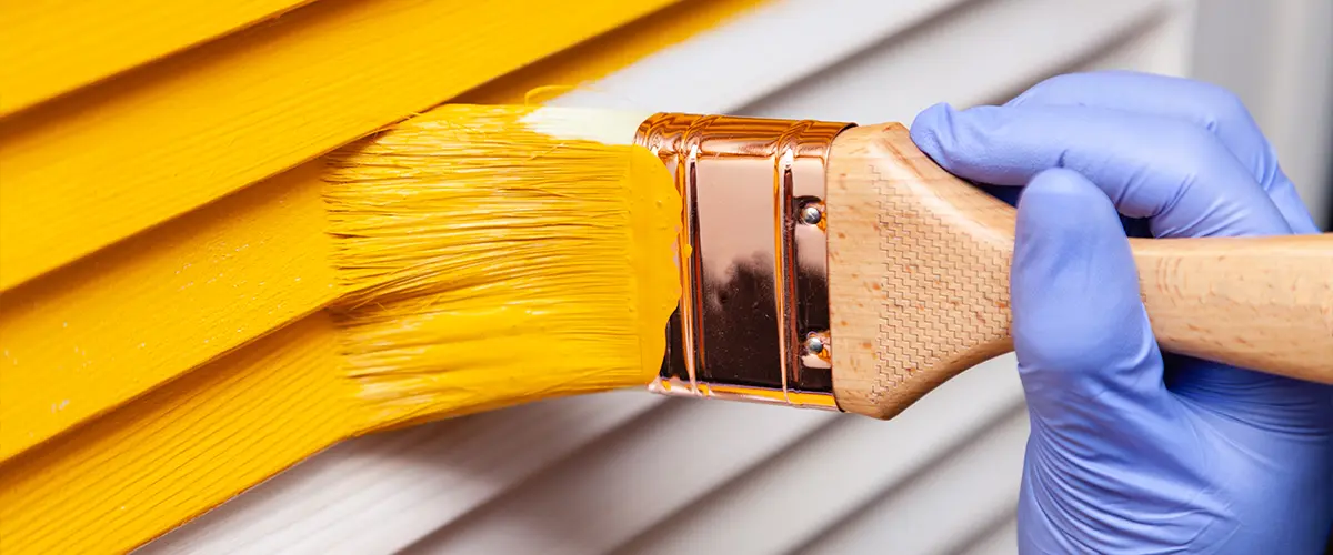 High gloss yellow paint for home exterior paint job